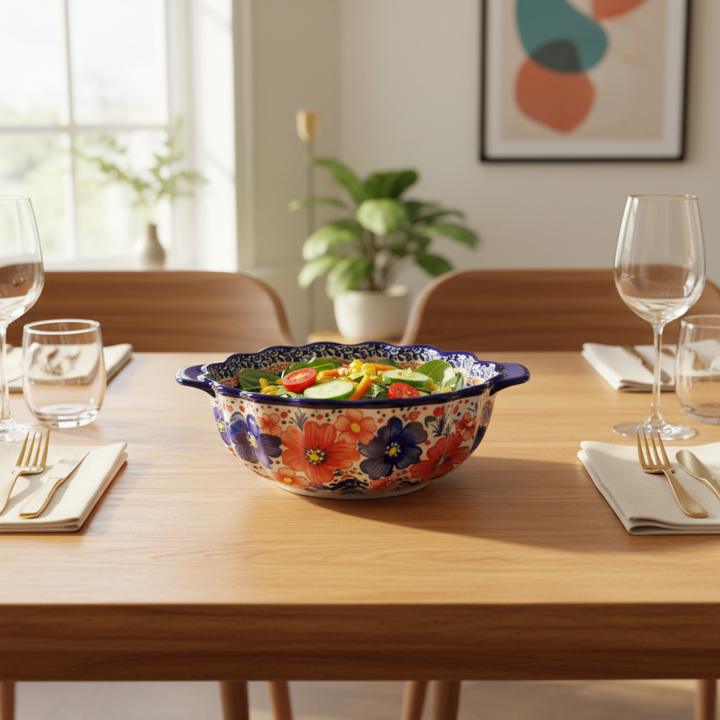 New East Sun Ceramic Bowl with Handles - 9.5 Inch