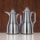Almarjan 2pcs Vacuum Flask Set Metal Body Silver & Frost 0.7L + 1L