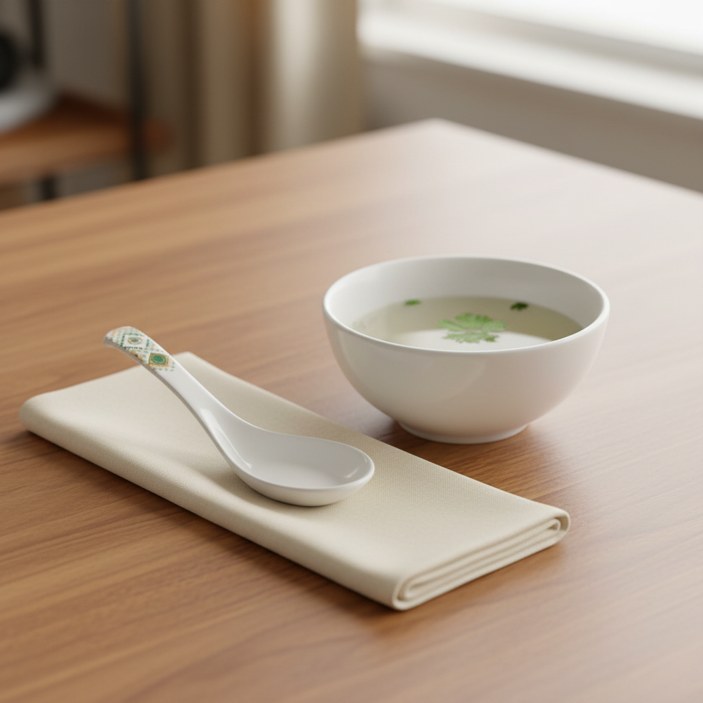 Henlee Melamine Soup Spoon White - 12cm