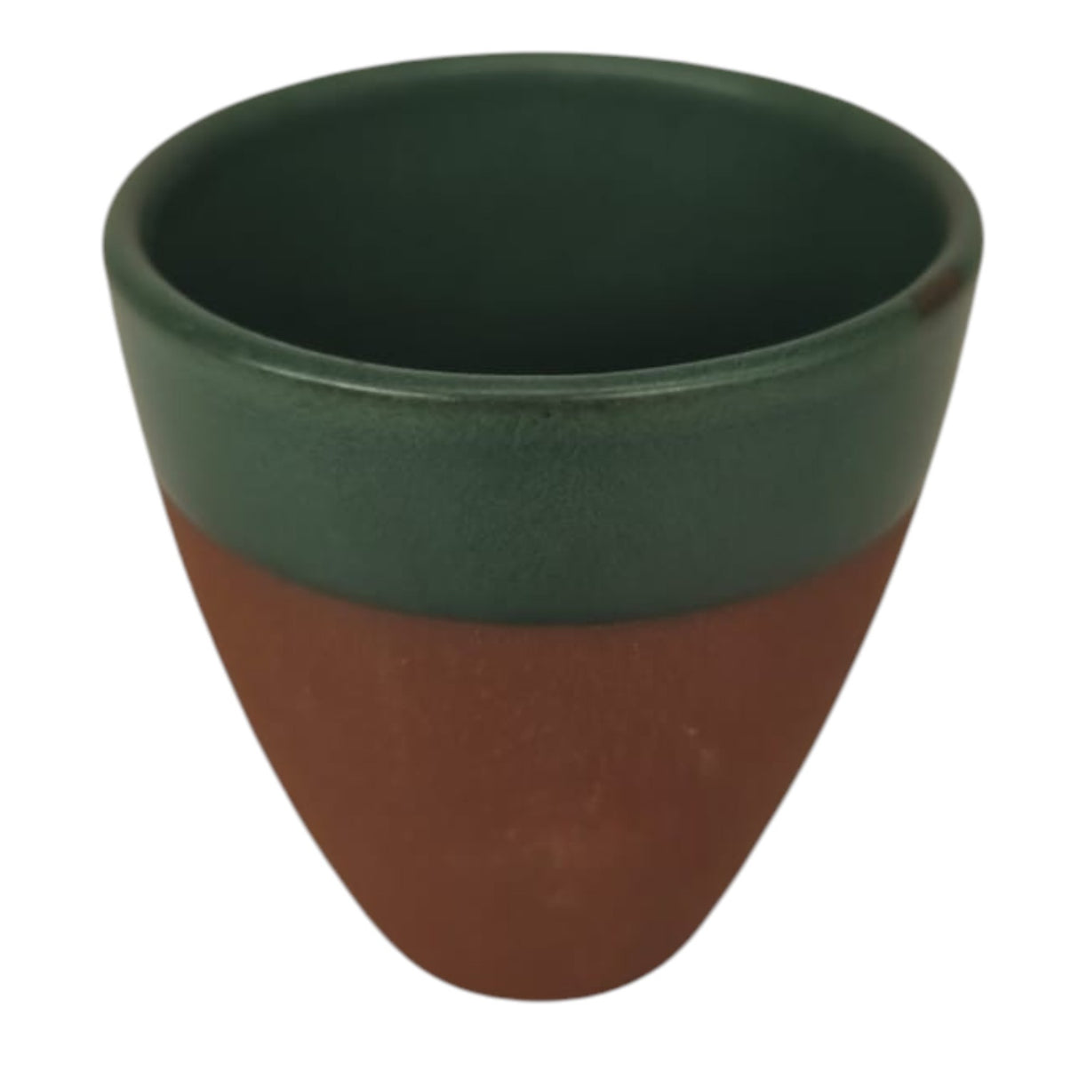 Maria Terracotta Clay Tea Coffee Cup-8cmX9cm-Green&Clay