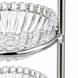 3-Tier Glass Candy Bowl with Silver Metal Stand - 12×45cm