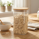 Yuniverse Glass Storage Jar with Bamboo Lid - 1 Litre