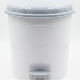 Follow Me Plastic Pedal Dustbin White with Grey - 14 Litre