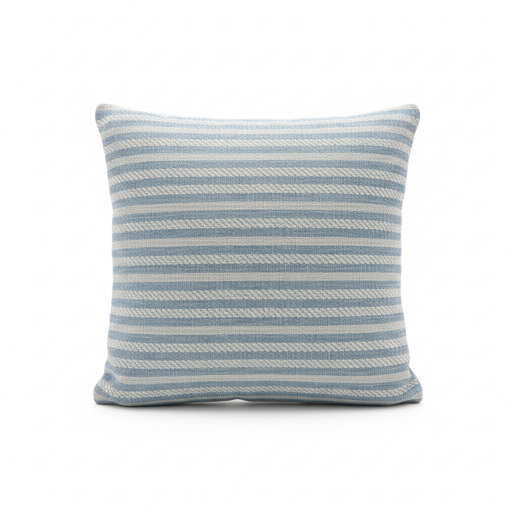 Striped Cushion Blue & Cream - 40cm