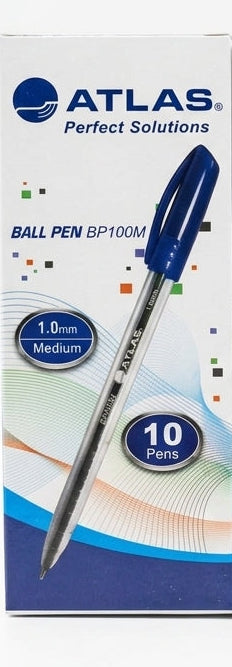 Atlas Ball Pen BP100M – 1.0mm Medium Point - Pack of 40 Pens (4 Boxes × 10)