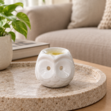 Ceramic Owl Oil Burner White  –  6cm