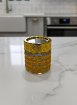 AKDC Decorative Glass Bottle – 6×5 cm Gold Finish, Elegant Mini Bottle for Décor & Display Purposes