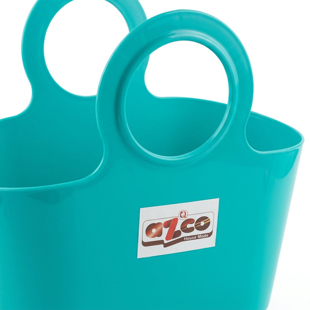 Azco Plastic Shopping Basket with Handles Turquoise – 30×15cm