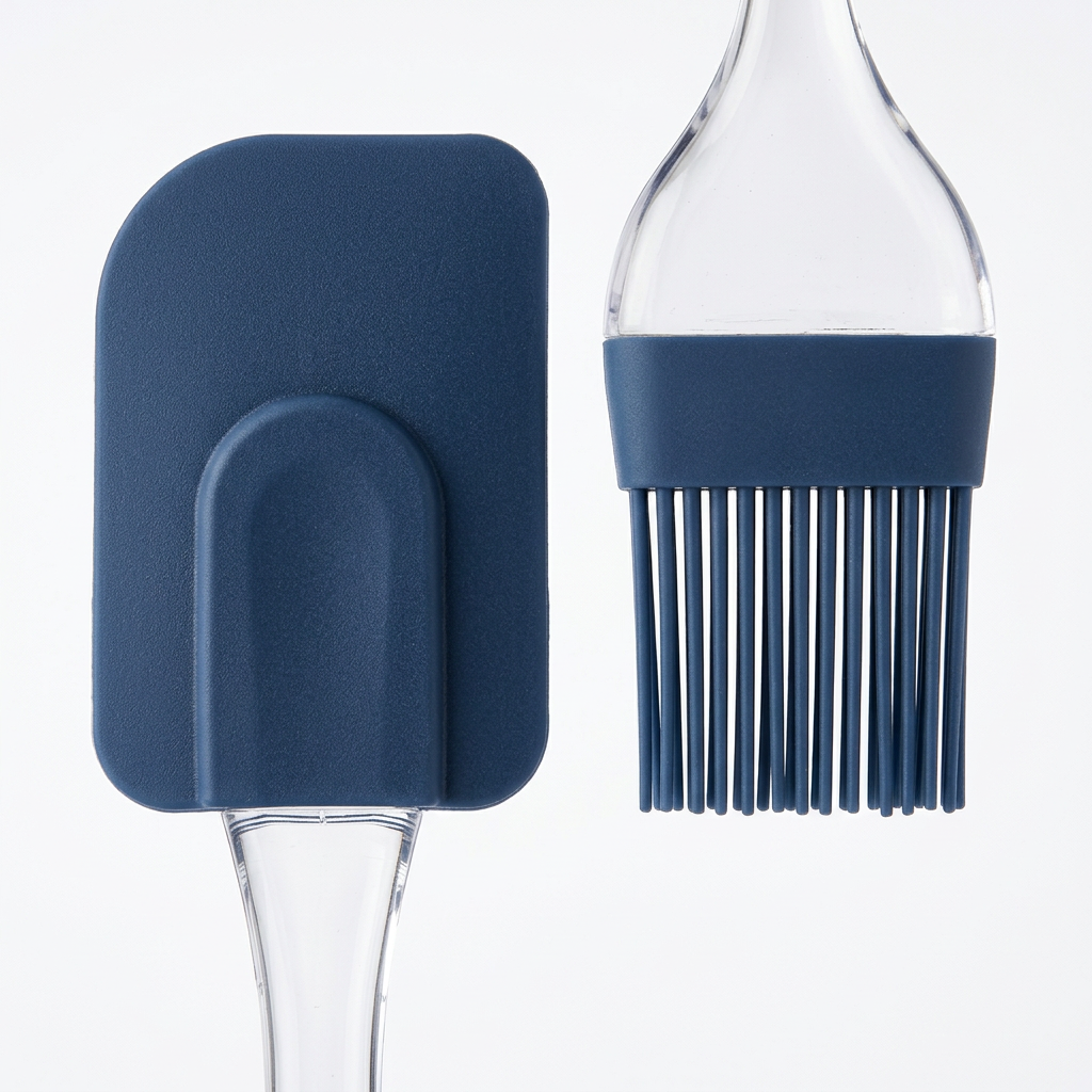 Yuniverse Silicone Spatula & Oil Brush Set Navy Blue - 22×25cm