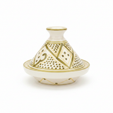 Slama Cream & Olive Gold Ceramic Tajine Set - 13cm