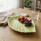 Luhpar Ceramic Leaf Plate Light Green - 8 Inch