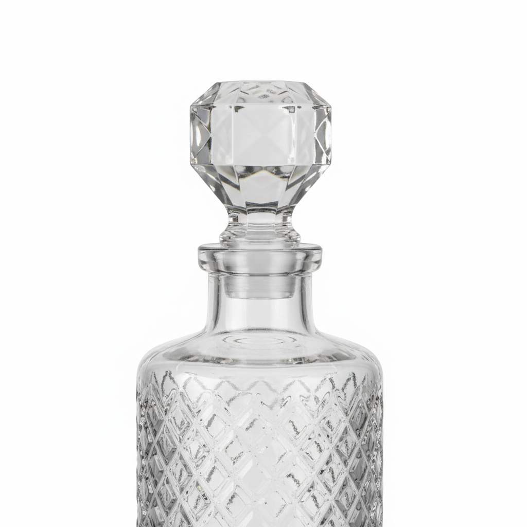 Diamond-Cut Glass Decanter - 750ml