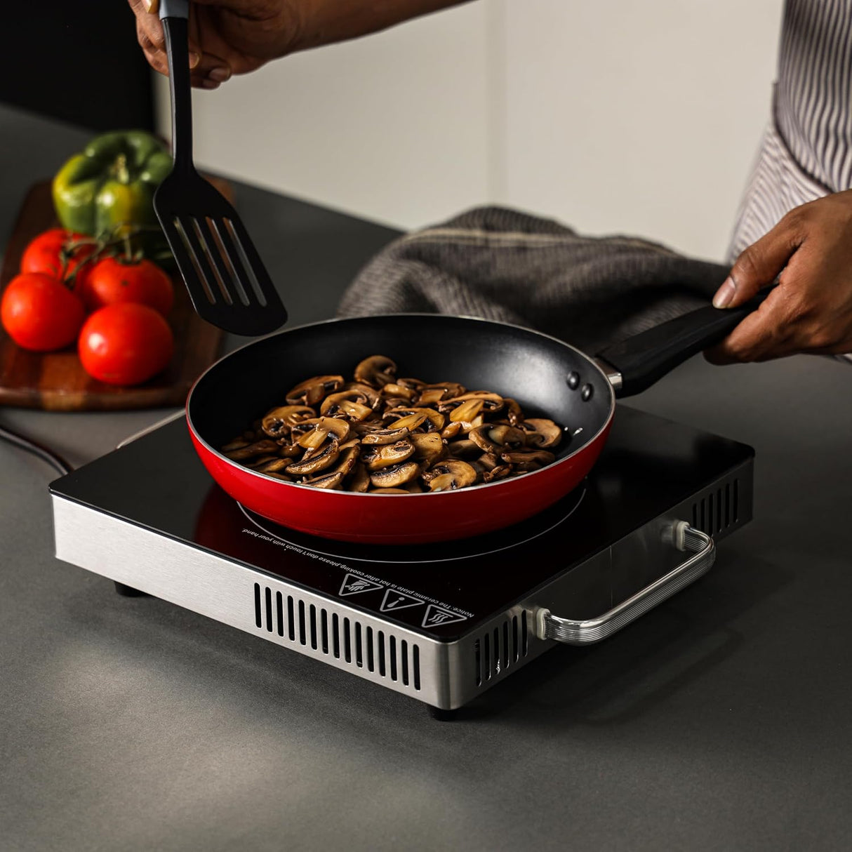 Royalford RF7923 R 8-Piece Red Non-Stick Cookware Set