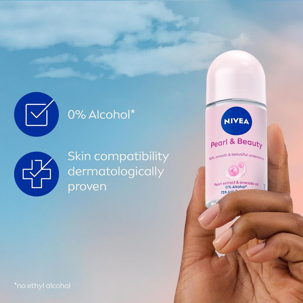 Nivea Pearl & Beauty 72H Anti-Perspirant Roll-On Deodorant – 50ml
