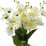 Artificial Flower Plant White with White Plastic Pot - 40cm