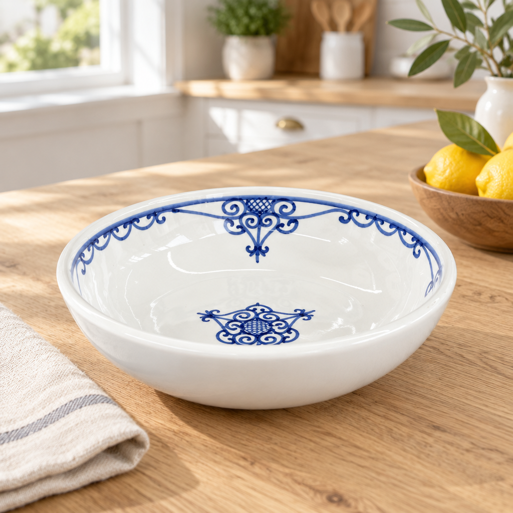 Slama Ceramic Bowl White - 20cm