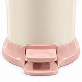 Plastic Pedal Dustbin Cream & Pink - 33×25cm