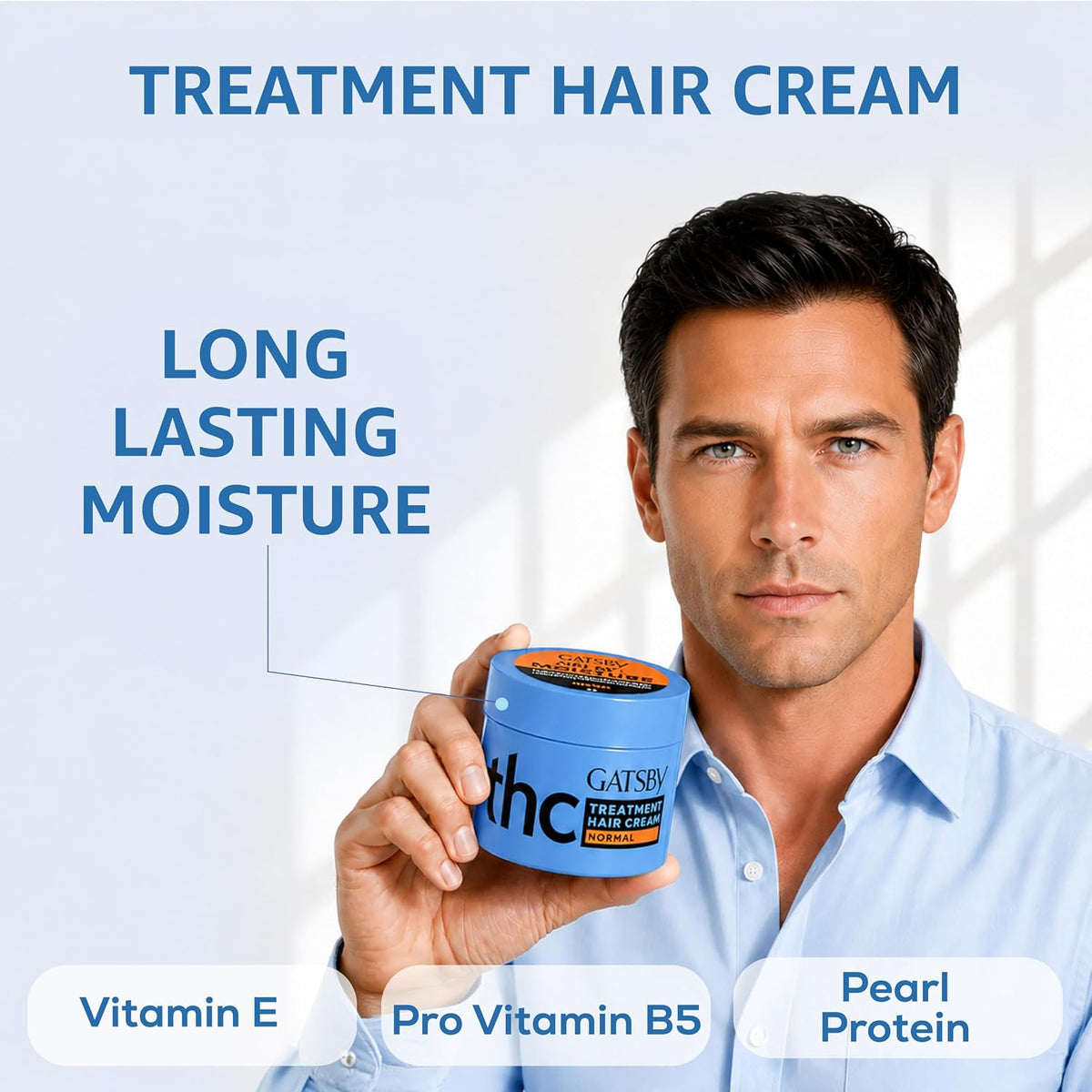 Gatsby Normal Long Lasting Hair Cream, 125g