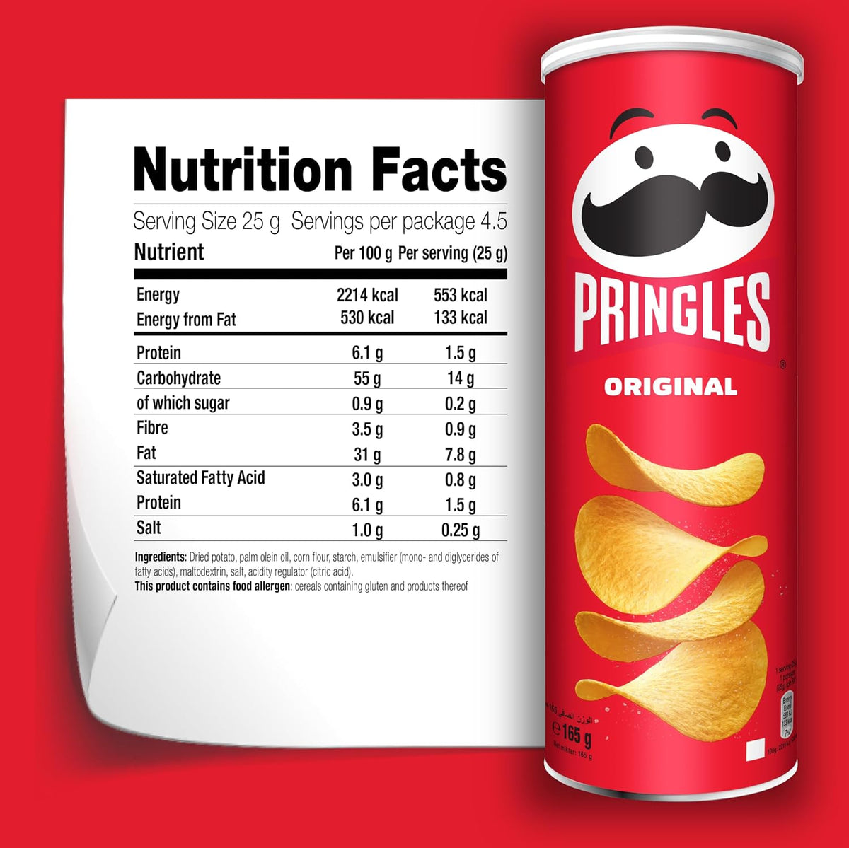 Pringles Original Flavour - Potato Chips - 165gm