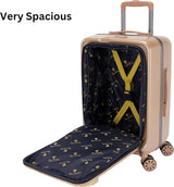 Pierre Cardin PC86326 19-Inch Hard Shell Laptop Trolley Bag with Front Laptop Pocket & TSA Lock – Champagne