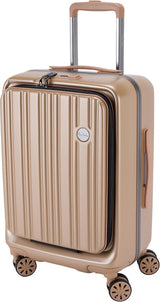 Pierre Cardin PC86326 19-Inch Hard Shell Laptop Trolley Bag with Front Laptop Pocket & TSA Lock – Champagne