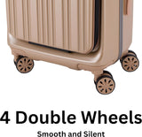 Pierre Cardin PC86326 19-Inch Hard Shell Laptop Trolley Bag with Front Laptop Pocket & TSA Lock – Champagne