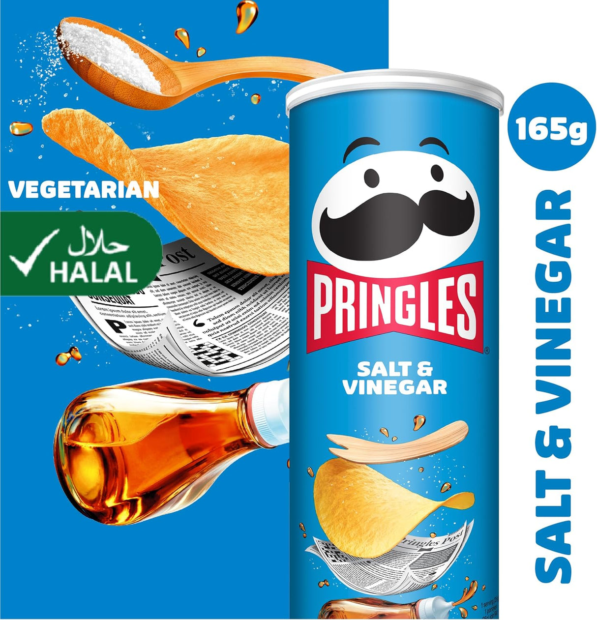 Pringles Salt & Vinegar Flavour - Potato Chips - 165gm