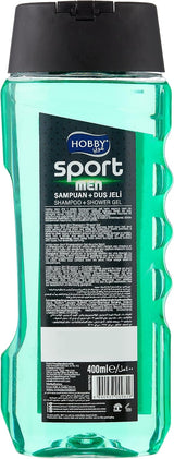 Hobby Men 2 in 1 Sport Shampoo + Shower Gel Body Wash, 400ml