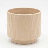 Ceramic Flower Vase with Textured Design Beige  – 16×20cm