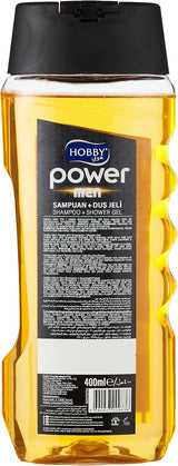 Hobby Men 2 in 1 Power Shampoo + Shower Gel Body Wash, 400ml