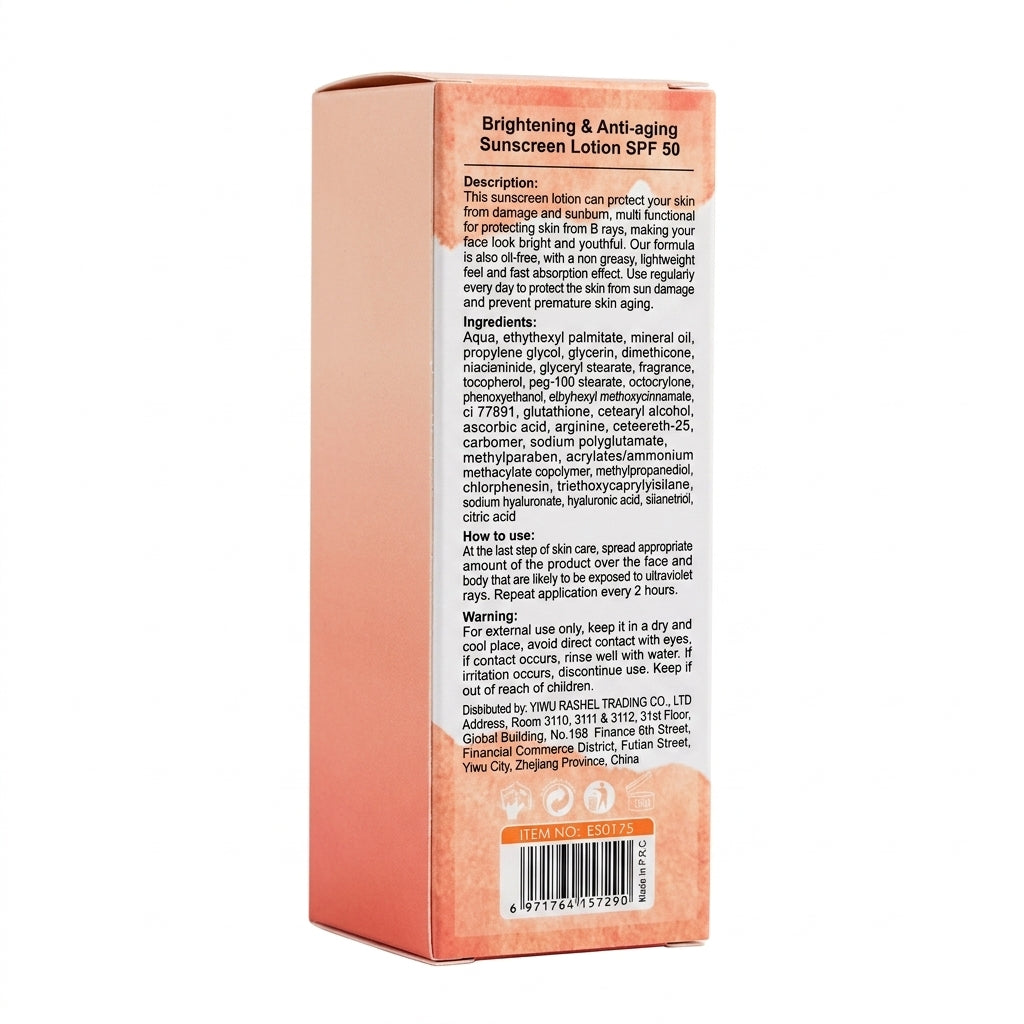 Estelin Brightening & Anti-Aging Sunscreen Lotion SPF 50 UVA/UVB PA+++ 75g