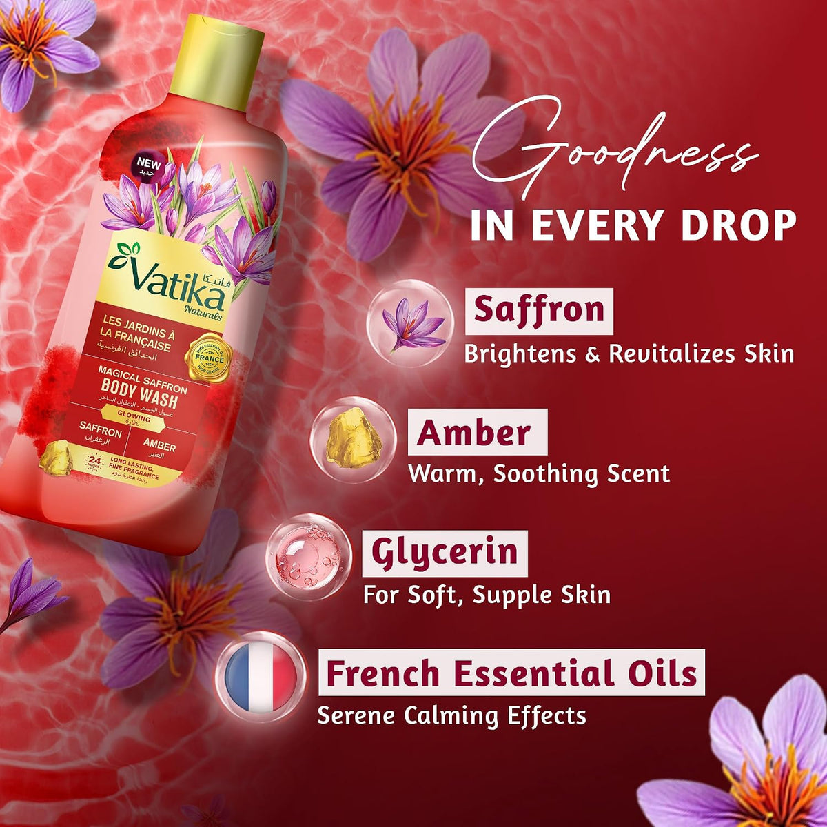 Vatika Naturals Magical Saffron Body Wash 250ml