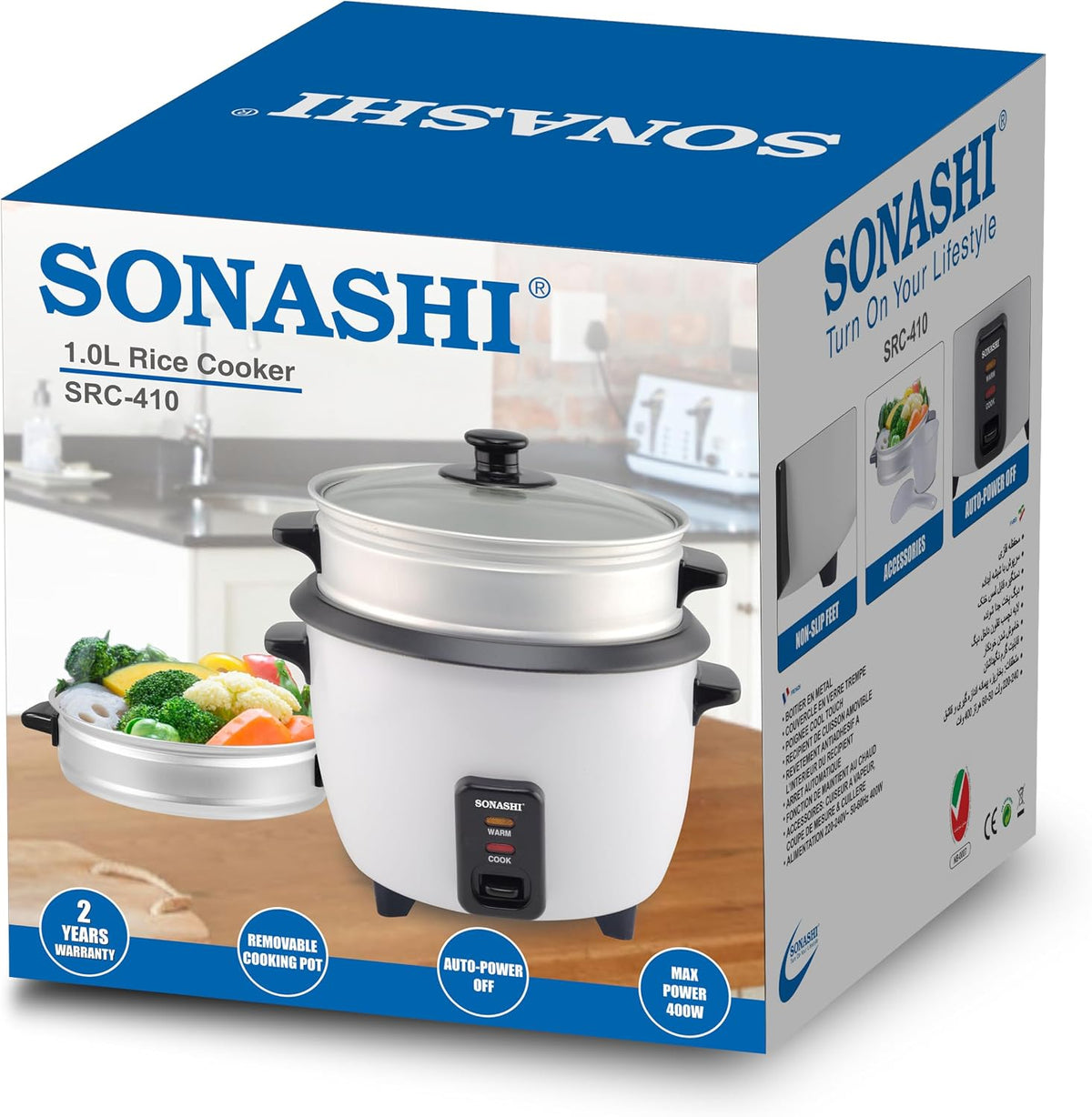 Sonashi Rice Cooker, 1 Ltr, SRC-410