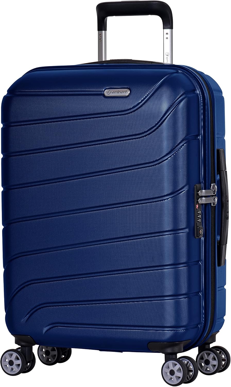 Eminent KH91 Voyager 20-Inch Makrolon Hard Case Lightweight Cabin Luggage with Double Spinner Wheels & TSA Lock – Star Blue