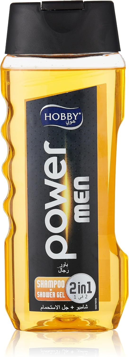 Hobby Men 2 in 1 Power Shampoo + Shower Gel Body Wash, 400ml