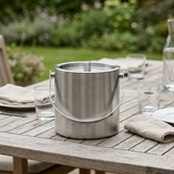 FNS Stainless Steel Ice Bucket with Lid and Carry Handle Silver - 1.5 Litre
