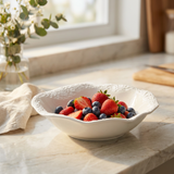 Textured  Ceramic Bowl White - 21cm