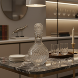 Clear Glass Decanter with Diamond Pattern - 750ml