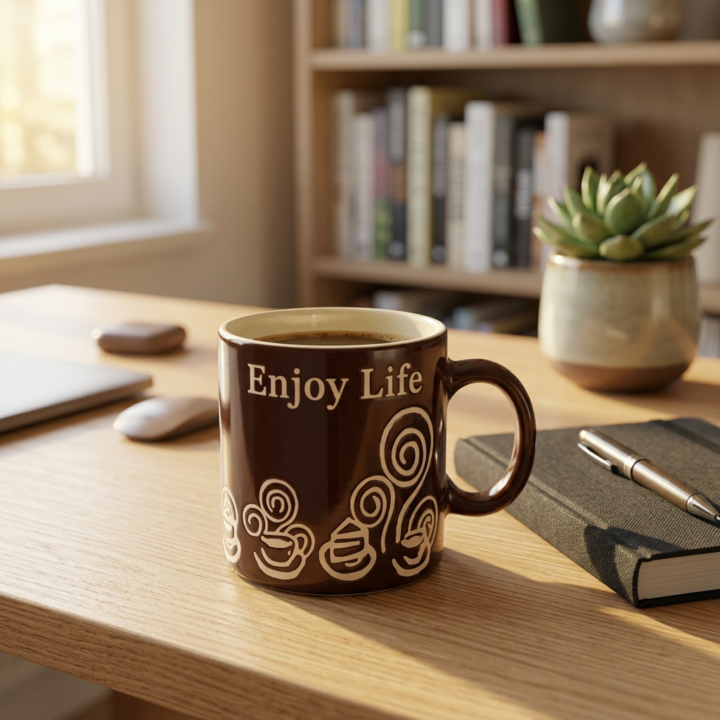 Royalford Ceramic Mug Dark Brown with Cream - 260ml