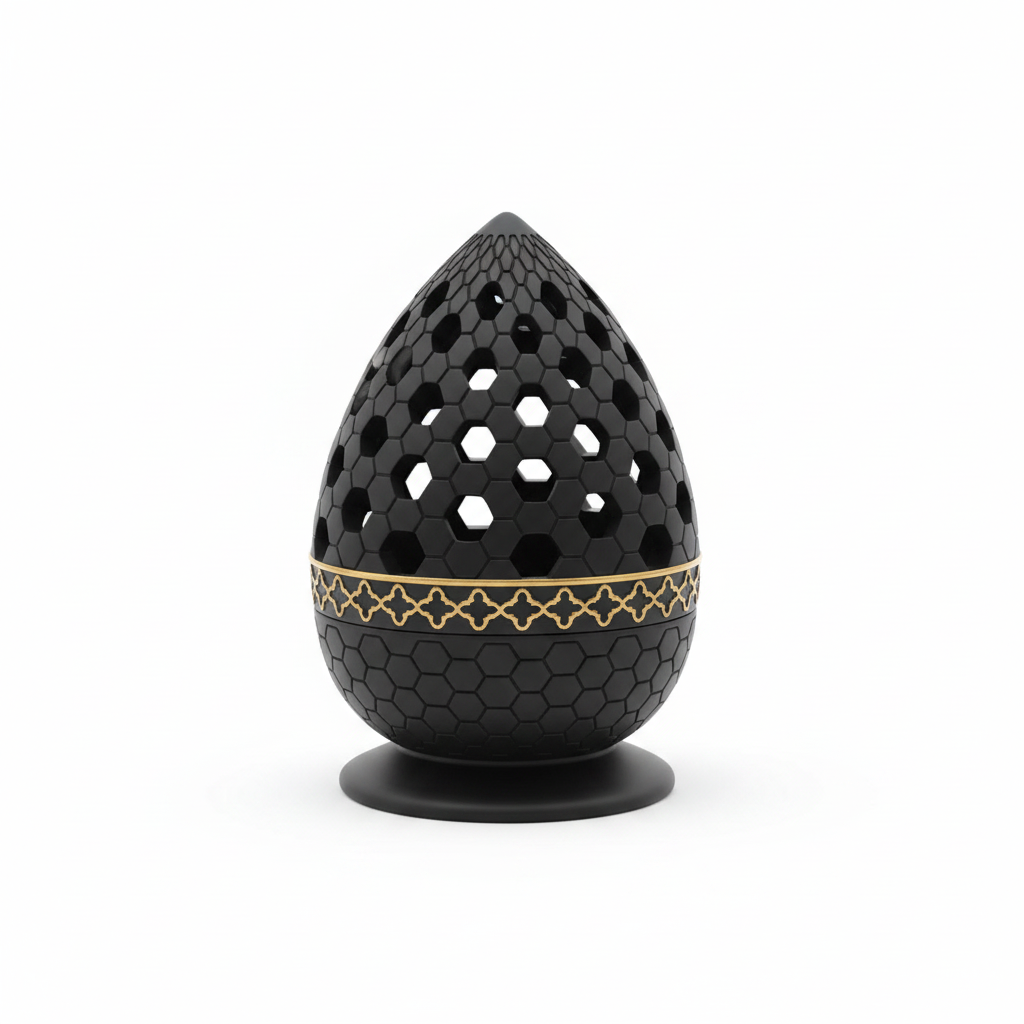 Radin Chalk Incense Burner - 12cm - Black / Brown / Silver
