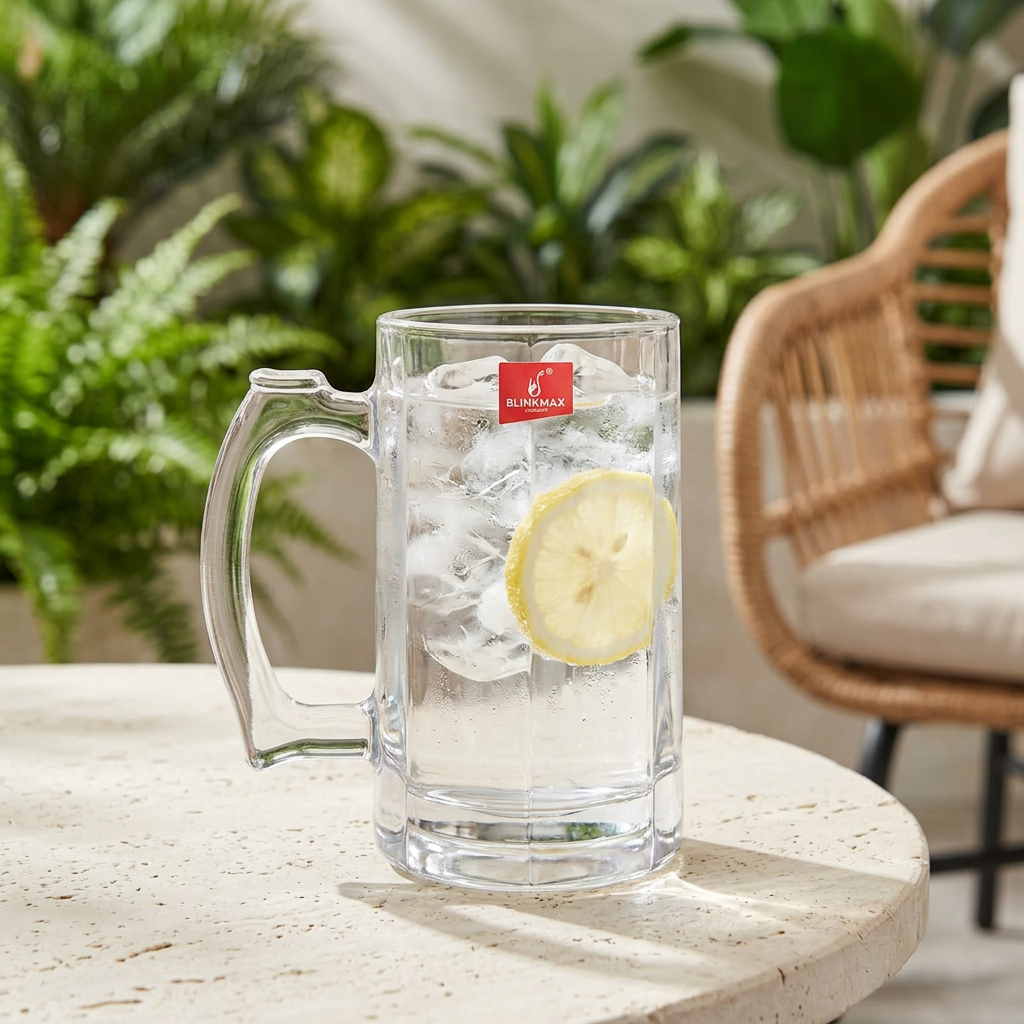 Blinkmax Clear Glass Mug with Handle – 400ml