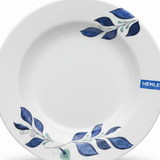 Henlee White & Blue Melamine Deep Plate - 10 Inch