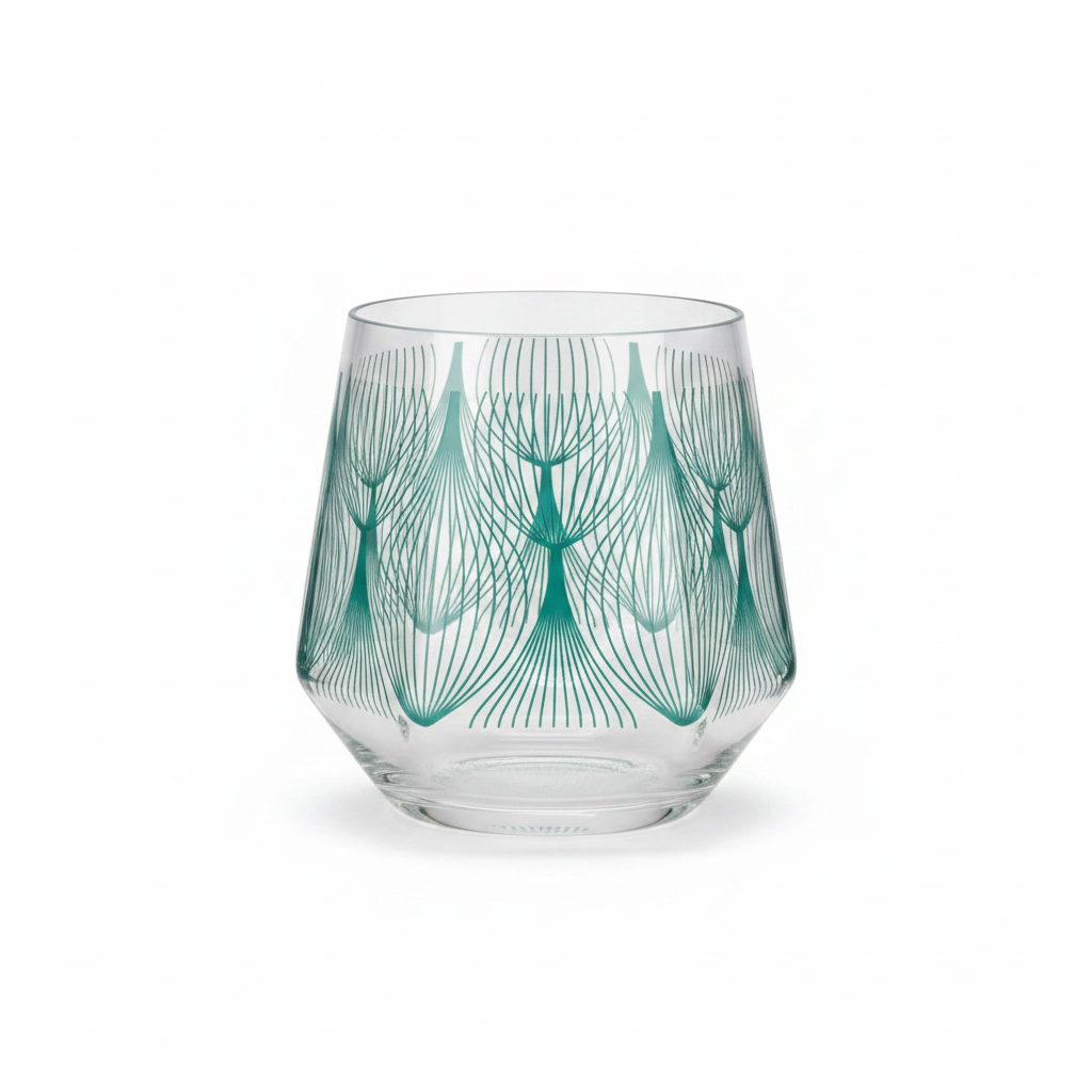 Teal Botanical Pattern Acrylic Tumbler - 400ml