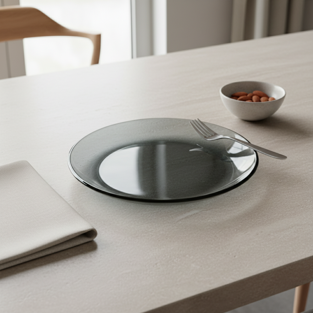 Borosil Tinted Glass Plate Grey - 7.5 Inch