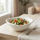 Textured Ceramic Bowl White - 15cm