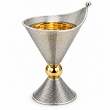 Metal Incense Burner with Perforated Design Silver & Gold – 20×14cm