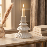 Ceramic Candle Holder White - 12cm