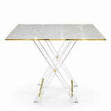 Pilsco Acrylic 4-Piece Table Set with Gold Trim – 50×50×40cm