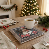 Ceramic Coated Square Christmas Coaster - 11cm