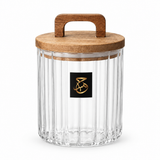 Hamid Glass Canister with Wooden Lid - 750ml